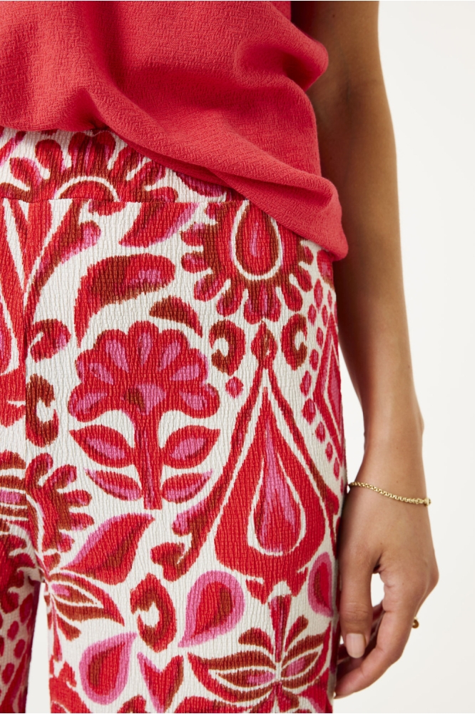 BROEK MET PRINT E50312 3979 RUBY RED